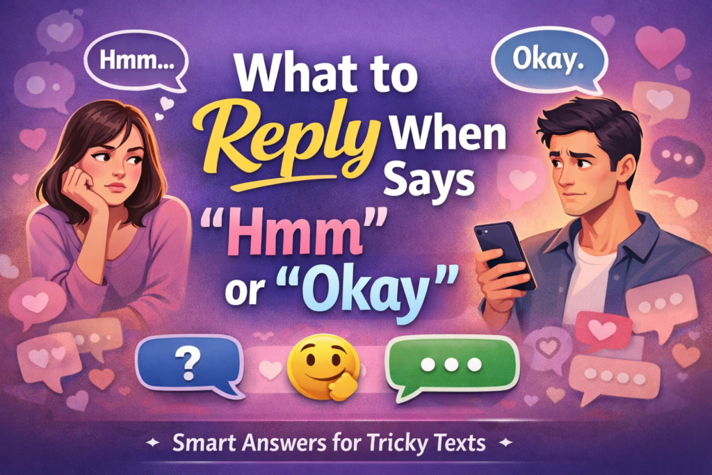 what to reply when she says hmm